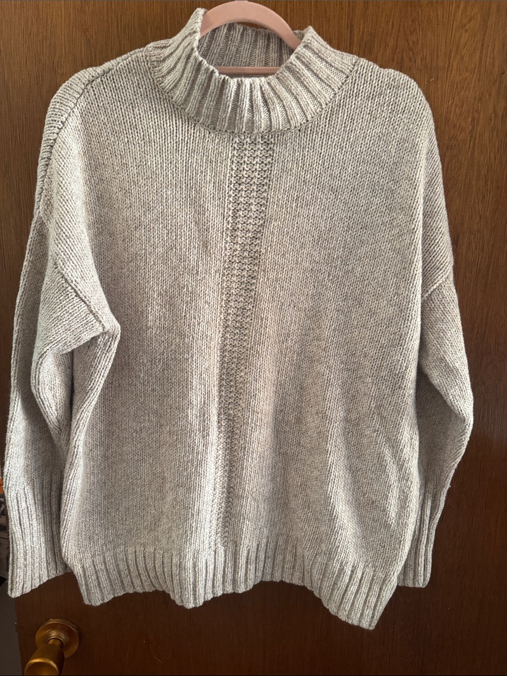 Dakini Light Cream Ribbed Mock Neck Sweater